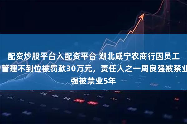 配资炒股平台入配资平台 湖北咸宁农商行因员工行为管理不到位被罚款30万元，责任人之一周良强被禁业5年